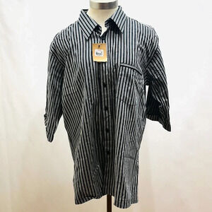 NWT SAHARA Men Long Sleeve Button Down Striped Slim & Sleek Dress Shirt Size XL